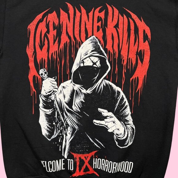 Ice Nine Kills Welcome to Horrorwood Heavy Metal Band Crewneck Sweater M - Picture 2 of 4